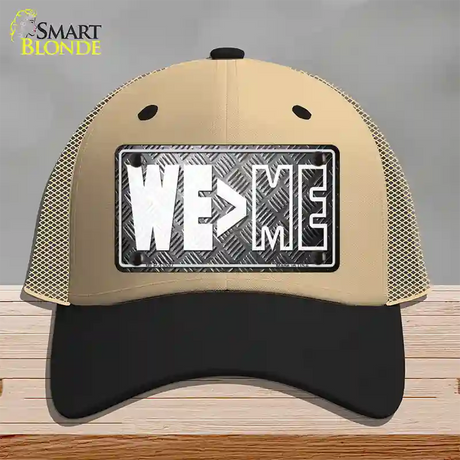 We Greater Than Me Novelty License Plate Hat Tag Mesh / Khaki|Black