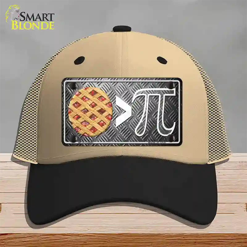 Pie Greater Than Pi Novelty License Plate Hat Tag Mesh / Khaki|Black