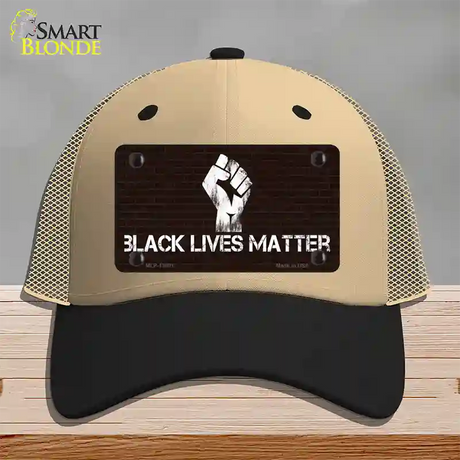 Black Lives Matter Brick Novelty License Plate Hat Tag Mesh / Khaki|Black