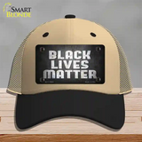 Black Lives Matter Faded Novelty License Plate Hat Tag Mesh / Khaki|Black