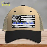 We Back The Blue Novelty License Plate Hat Tag Mesh / Khaki|Black