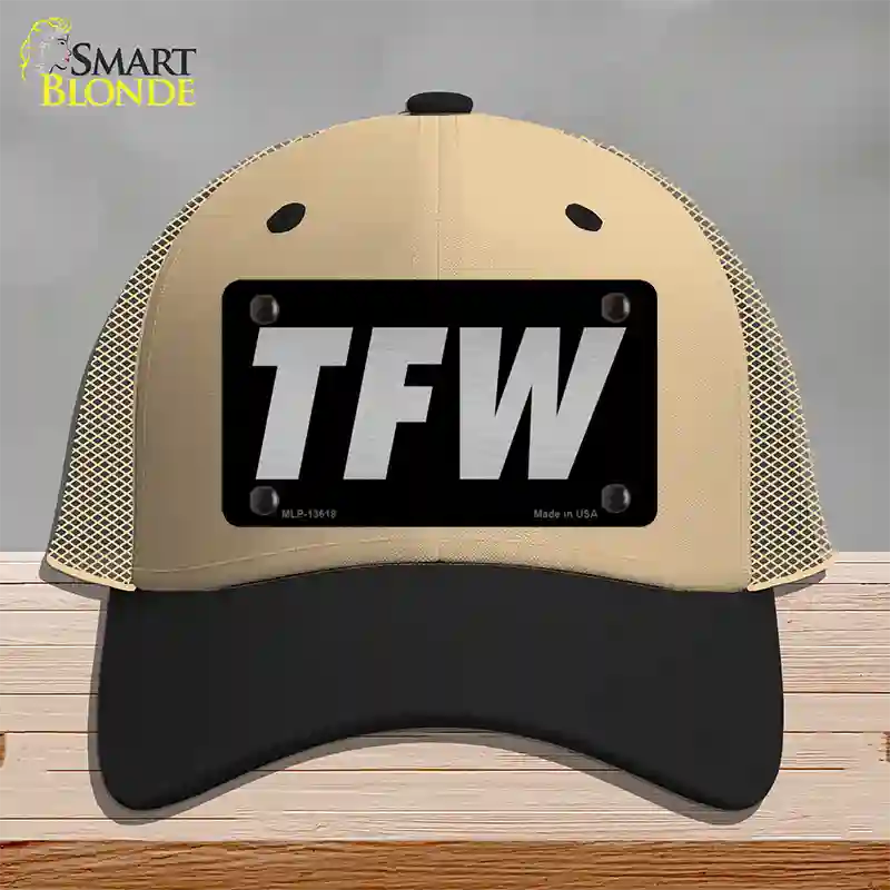 TFW Black Novelty License Plate Hat Tag Mesh / Khaki|Black