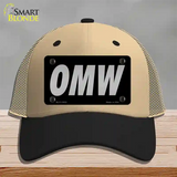 OMW Black Novelty License Plate Hat Tag Mesh / Khaki|Black