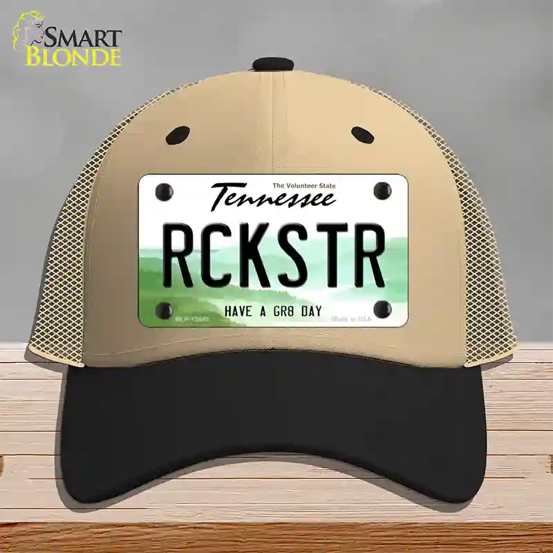 Rockstar Novelty License Plate Hat Tag Mesh / Khaki|Black