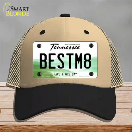 Best Mate Novelty License Plate Hat Tag Mesh / Khaki|Black