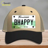 Be Happy Novelty License Plate Hat Tag Mesh / Khaki|Black