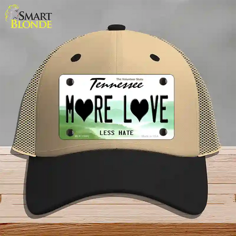 More Love Novelty License Plate Hat Tag Mesh / Khaki|Black