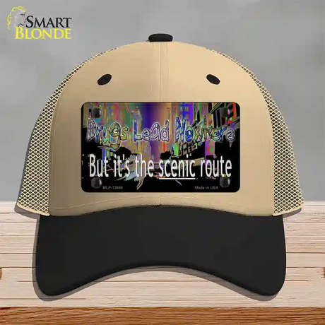 Drugs Lead Nowhere Novelty License Plate Hat Tag Mesh / Khaki|Black