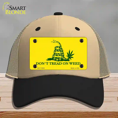 Dont Tread On Weed Novelty License Plate Hat Tag Mesh / Khaki|Black