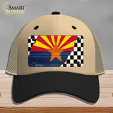 Arizona Racing Flag Novelty License Plate Hat Tag Mesh / Khaki|Black