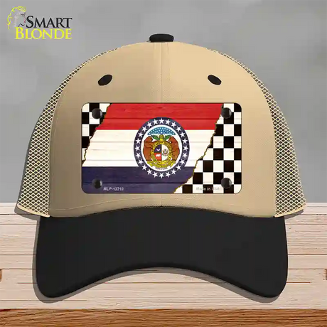 Missouri Racing Flag Novelty License Plate Hat Tag Mesh / Khaki|Black