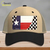 Texas Racing Flag Novelty License Plate Hat Tag Mesh / Khaki|Black