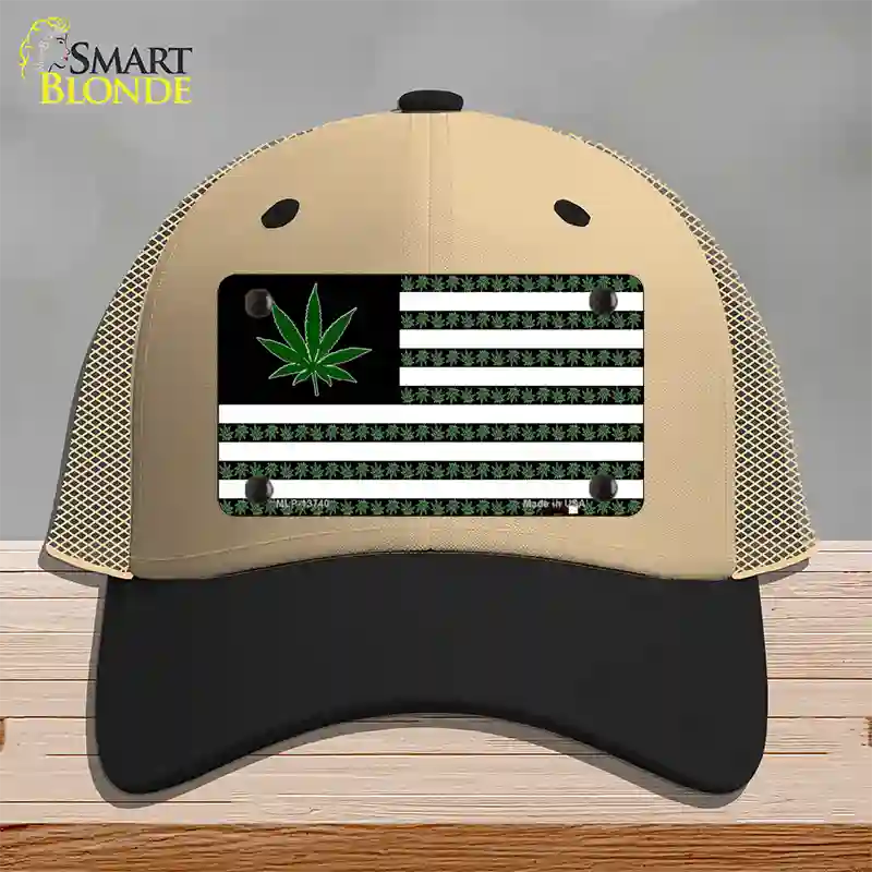 American Weed Novelty License Plate Hat Tag Mesh / Khaki|Black