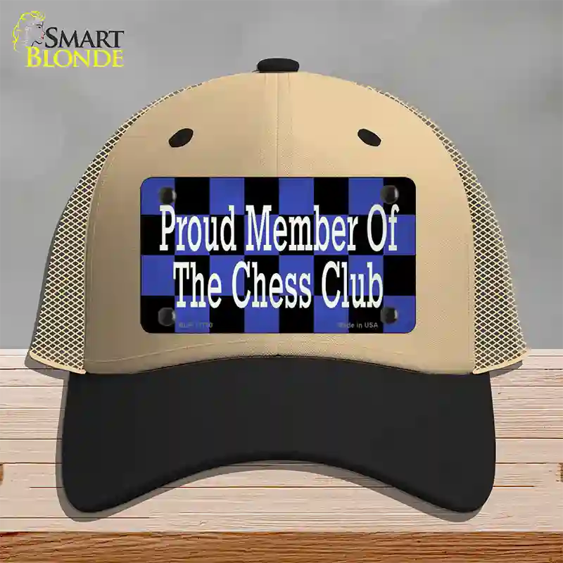 Chess Club Member Novelty License Plate Hat Tag Mesh / Khaki|Black