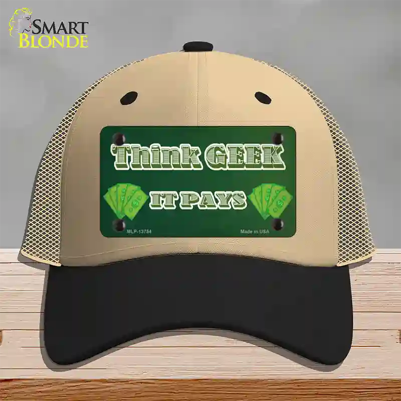 Think Geek Novelty License Plate Hat Tag Mesh / Khaki|Black