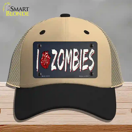 I Love Zombies Novelty License Plate Hat Tag Mesh / Khaki|Black