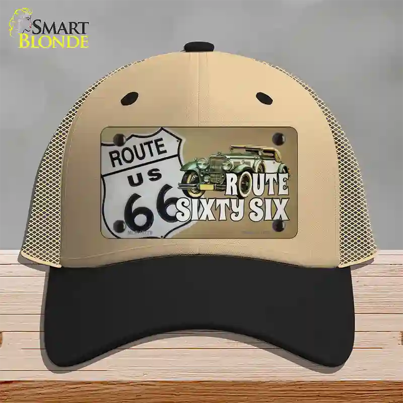 Route Sixty Six Novelty License Plate Hat Tag Mesh / Khaki|Black