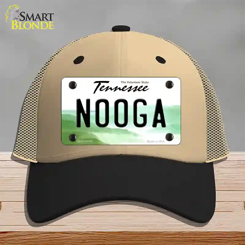 Nooga Tennessee Novelty License Plate Hat Tag Mesh / Khaki|Black