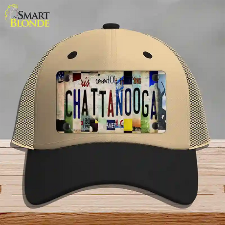 Chattanooga Strip Art Novelty License Plate Hat Tag Mesh / Khaki|Black