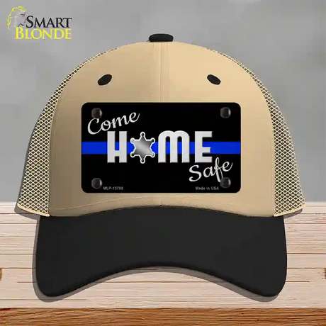 Come Home Safe Novelty License Plate Hat Tag Mesh / Khaki|Black