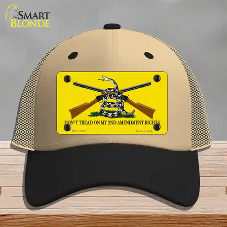 Dont Tread On My 2nd Amendment Novelty License Plate Hat Mesh / Khaki|Black