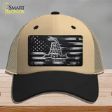 Dont Tread On Me Distressed Flag Novelty License Plate Hat Mesh / Khaki|Black