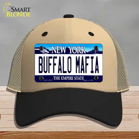 Buffalo Mafia New York Novelty License Plate Hat Tag Mesh / Khaki|Black