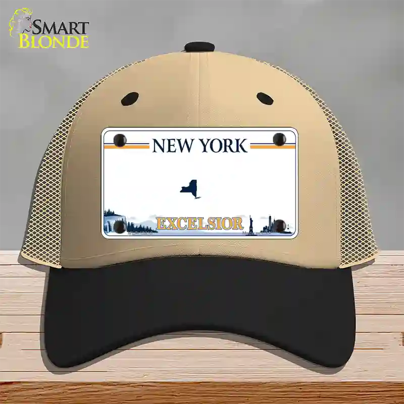 New York Excelsior Novelty License Plate Hat Mesh / Khaki|Black