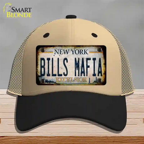 Bills Mafia New York Rusty Novelty License Plate Hat Tag Mesh / Khaki|Black