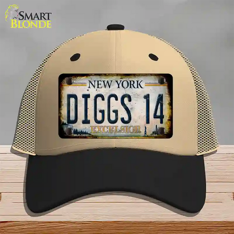 Diggs 14 Excelsior New York Rusty Novelty License Plate Hat Tag Mesh / Khaki|Black