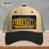 Allentown NY Yellow Rusty Novelty License Plate Hat Tag Mesh / Khaki|Black