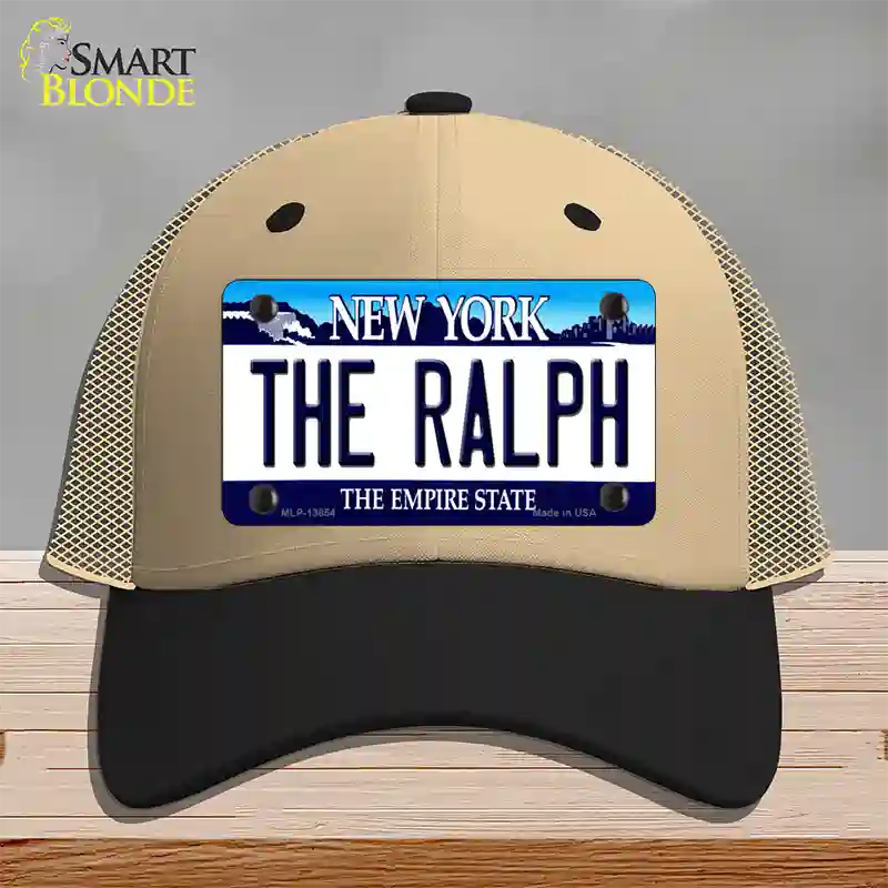 The Ralph NY Blue Novelty License Plate Hat Tag Mesh / Khaki|Black