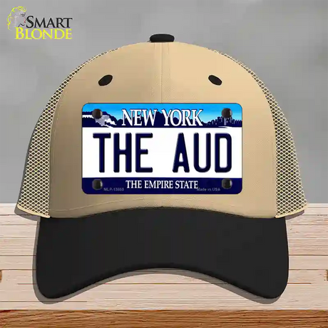 The Aud NY Blue Novelty License Plate Hat Tag Mesh / Khaki|Black