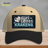 This Girl Loves Krakens Novelty License Plate Hat Tag Mesh / Khaki|Black