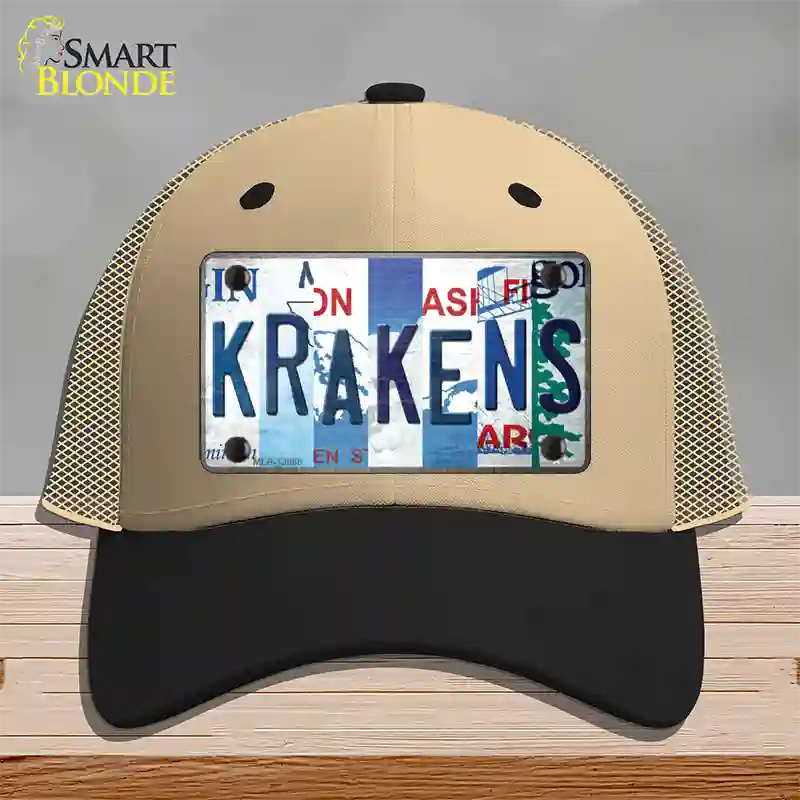 Krakens Strip Art Novelty License Plate Hat Tag Mesh / Khaki|Black