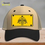 Byzantine Empire Flag Yellow Novelty License Plate Hat Tag Mesh / Khaki|Black