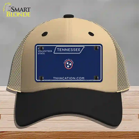 Blank Tennessee Blue Novelty License Plate Hat Tag Mesh / Khaki|Black