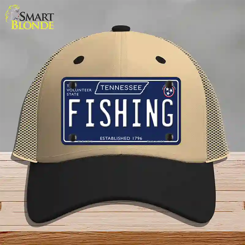 Fishing Tennessee Blue Novelty License Plate Hat Tag Mesh / Khaki|Black