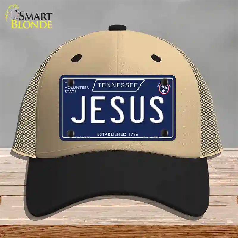 Jesus Tennessee Blue Novelty License Plate Hat Tag Mesh / Khaki|Black