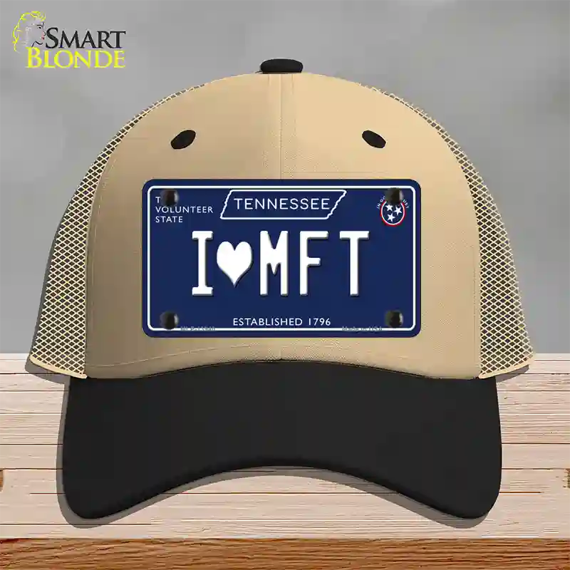 I Heart MFT Tennessee Blue Novelty License Plate Hat Tag Mesh / Khaki|Black