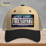 Allen Diggs 21 NY Blue Novelty License Plate Hat Tag Mesh / Khaki|Black