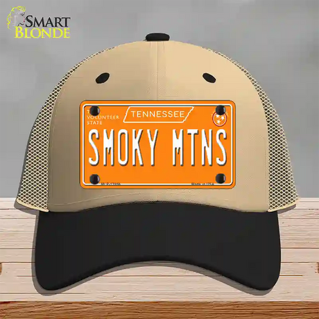 Smoky Mtns Tennessee Orange Novelty License Plate Hat Tag Mesh / Khaki|Black