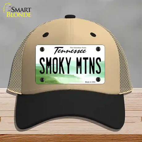 Smoky Mtns Tennessee Novelty License Plate Hat Tag Mesh / Khaki|Black