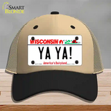 Ya Ya Wisconsin Novelty License Plate Hat Tag Mesh / Khaki|Black