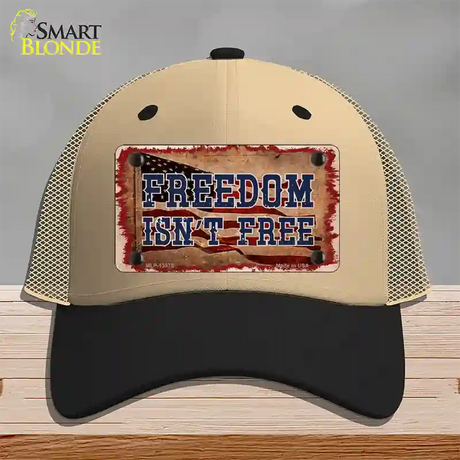 Freedom Isnt Free Flag Novelty License Plate Hat Tag Mesh / Khaki|Black