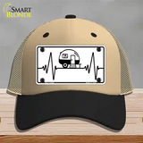 Camping Heart Beat Novelty License Plate Hat Tag Mesh / Khaki|Black