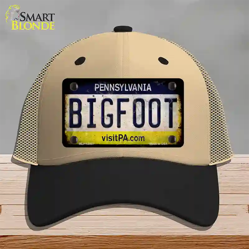 Bigfoot Pennsylvania Novelty License Plate Hat Tag Mesh / Khaki|Black