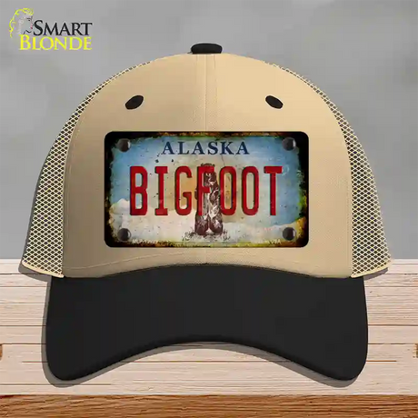 Bigfoot Alaska Novelty License Plate Hat Tag Mesh / Khaki|Black