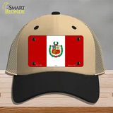 Peru Flag Novelty License Plate Hat Mesh / Khaki|Black