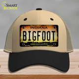 Bigfoot Indiana Novelty License Plate Hat Tag Mesh / Khaki|Black